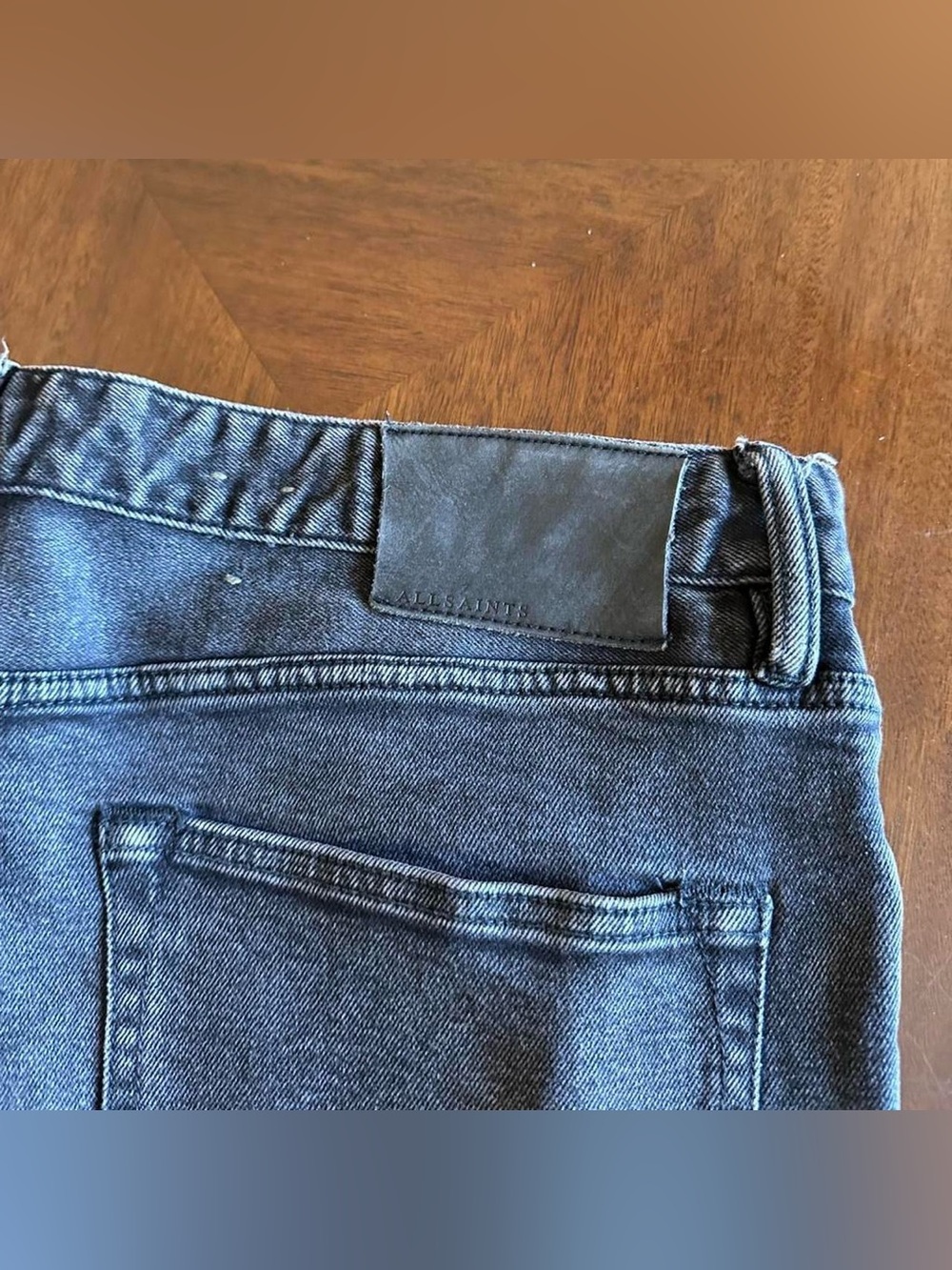 AllSaints Skinny Jeans Men’s 36 Black Wash Distressed Stretch Denim - Picture 3 of 7